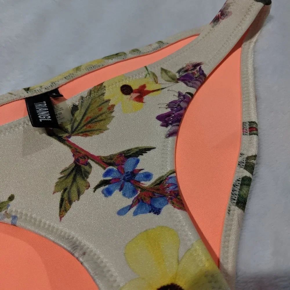 Triangl Ivory Multicolor Floral Bikini Bottom - Picture 4 of 5